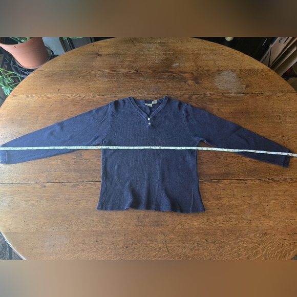 Vintage L.L. Bean Ribbed Long Sleeve Waffle Knit Thermal Women Size Large - Picture 7 of 8